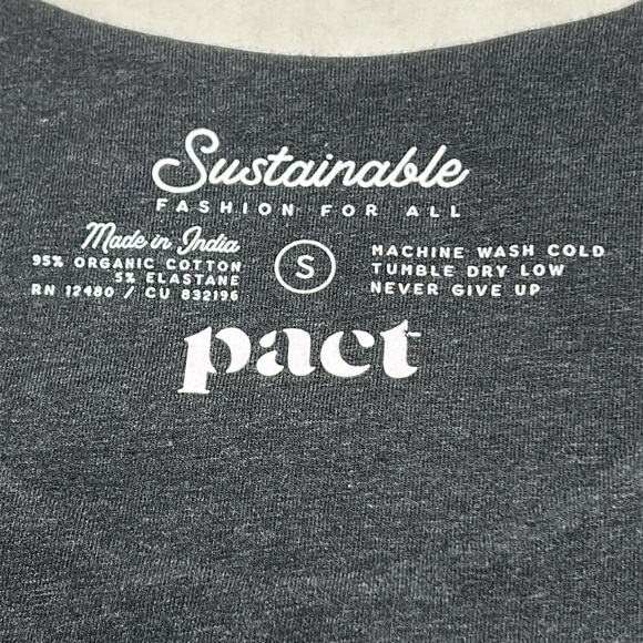 PACT SUSTAINABLE FIT AND FLAIR 95% ORGANIC COTTON 3/4 SLEEVES GREY SZ S DRESS - Picture 9 of 14